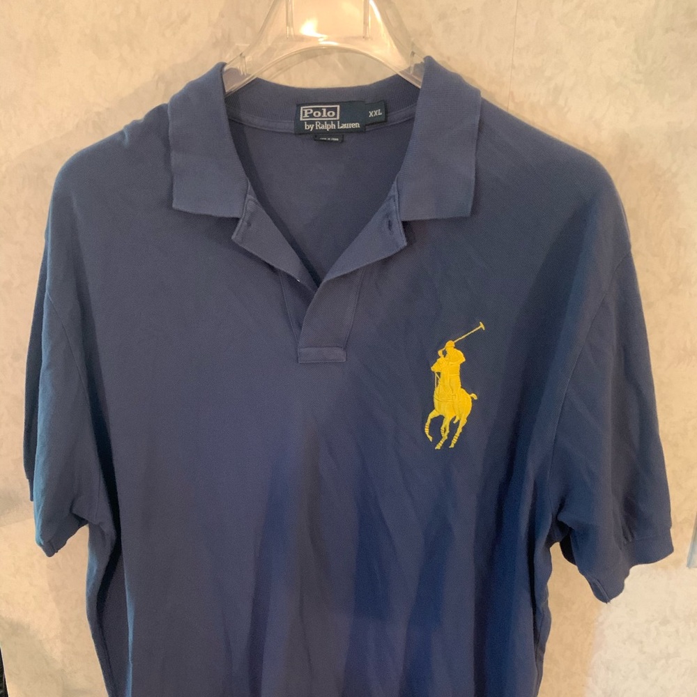 Blue short sleeve polo shirt